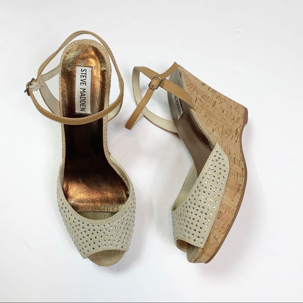 Steven Madden Glitery Rhinestone Wedge Sandal